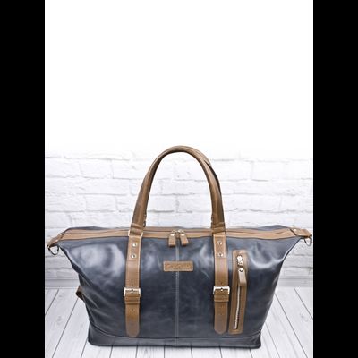 Кожаная дорожная сумка Campora Premium dark blue (арт. 
4019-54)