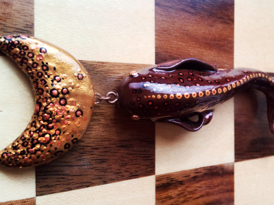 Подвеска с авантюринами и месяцем "Рыбка Лунного Пути"