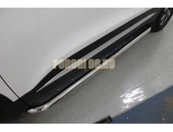 Пороги с площадкой (нерж. лист) 60,3 мм ТСС для Chery Tiggo 7 PRO MAX 2025-