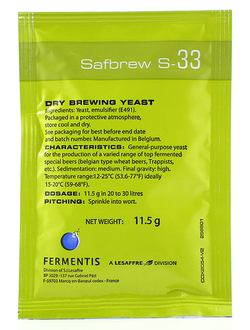 Дрожжи Fermentis Safale S-33, 11,5 г