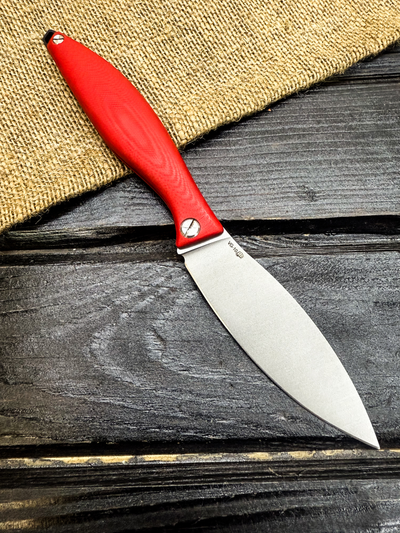 Фрикционный складной нож Канадец Большой сталь VG-10, рукоять красный G10