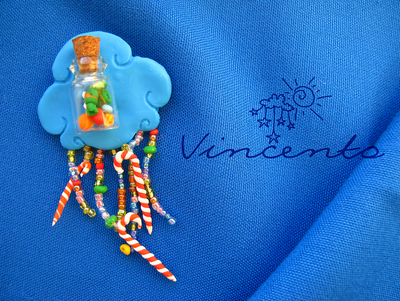 Праздничная брошь с конфетами и баночкой - "Карамельное счастье"