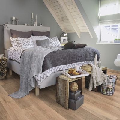 Виниловый пол Wineo 400 Wood L Дуб натуральный яркий DB283WL клеевой