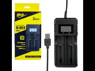 Зарядное устройство для аккумуляторов LP8090  (26650/18650) от USB 5V на 2-слота с LCD дисплеем