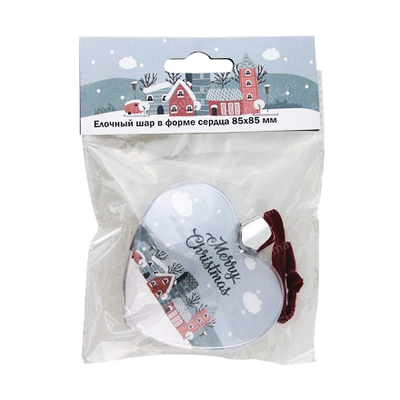 Шар-сердце. Цвет: прозрачный 85х85х25 мм.