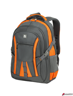 Рюкзак BRAUBERG DELTA универсальный, 3 отделения, серый/оранжевый, «SpeedWay 2», 46×32×19 см. 224448