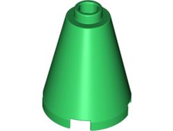 Cone 2 x 2 x 2 - Open Stud, Green (3942c / 394228 / 4240359 / 4569528 / 6022162 / 6189162)