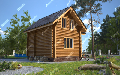 Дом из оцилиндрованного бревна "Владимир", 80 м2