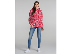 Спортивная толстовка женская  51TJ-1408,бело-красный с принтом