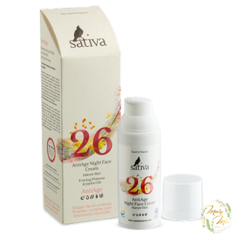 КРЕМ ДЛЯ ЛИЦА ANTI AGE "НОЧНОЙ №26", ДЛЯ ЗРЕЛОЙ КОЖИ, SATIVA, 50ML