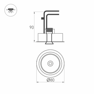 Светильник Arlight CL-SIMPLE-R78-9W (BK, 45 deg)