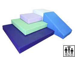 Мягкий модульный Спортивный комплекс «Островок-2» белый / голубой / св.сиреневый / св.зеленый / фиол