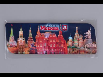 Гибкий сувенирный магнит 14х5 см. коллаж Набережная у Кремля  | оптовый интернет-магазин 2fru.ru