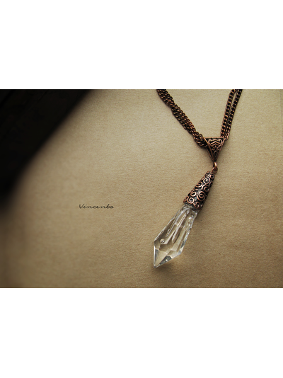 Волшебный Кристалл "Огонь и Лёд". Кулон-маятник в стиле фэнтези из коллекции волшебных украшений "Винсенто"