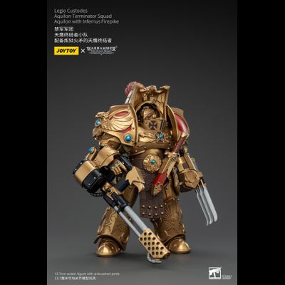 Легио Кустодес - Терминатор-Аквилон (Warhammer Horus Heresy) - КОЛЛЕКЦИОННАЯ ФИГУРКА 1/18  Legio Custodes Aquilon Terminator with Infernus Firepike (JT00768) - JOYTOY