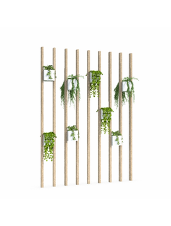 растительная стена Комнатные растения в кашпо на перегородке 5