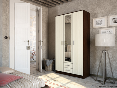 Фиеста шкаф 3-х створчатый (ГЛУБИНА 610мм)