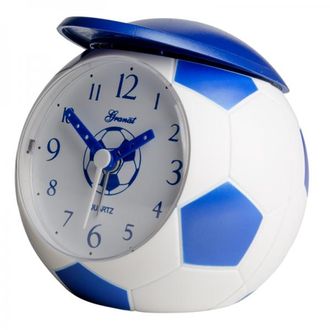 Будильник-мячик DN-11 футбол, бело-голубой