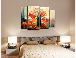 Модульная картина "Цветы и вино"