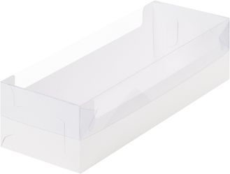 Коробка для торта рулет/полено с окном (белая) , 300*110*80мм