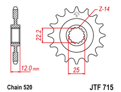 Звезда ведущая JT JTF715.13 (JTF715-13) (F715-13)