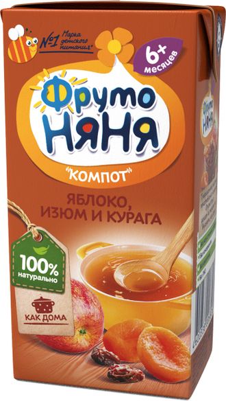 ФРУТОНЯНЯ 200 компот из яблок с экстрактом изюма,кураги