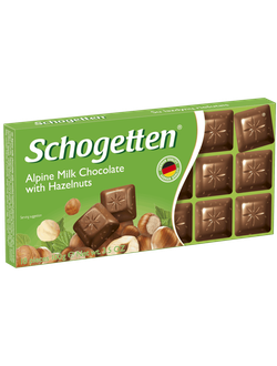 Шоколадная плитка Schgotten Alpine Milk with Hazelnuts, 100гр