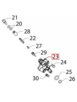 Схема размещения штуцера подачи воды для кофемашины Saeco Magic, Royal, 9161.434