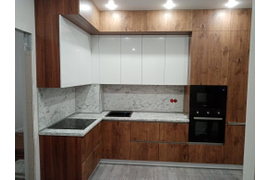 Кухня с антресолями палисандр