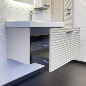 Тумба-умывальник "Касабланка-80" серый шёлк с раковиной MODUO 80