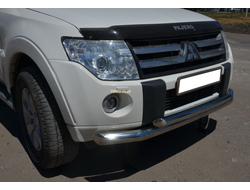 Защита переднего бампера двойная d76/60 для Mitsubishi Pajero IV 2006-2017