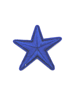 Термоаппликация звезда синяя, 45*45 мм