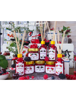 НАБОР СВЕЧА 100мл ДИФФУЗОР 50мл КОЛЛЕКЦИЯ «ЯГОДЫ» 4 АРОМАТА