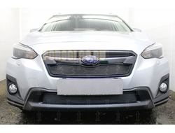 Защита радиатора Subaru XV 2017- (2 части) black верх