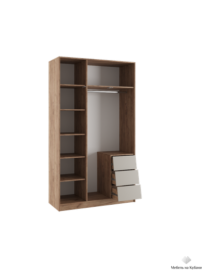 Ева шкаф 2-х створчатый Крафт табачный/Кашемир