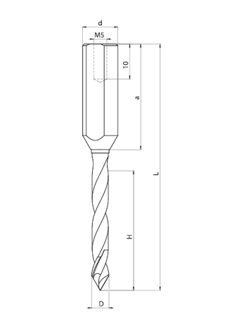 Сверло сквозное монолитное FABA WP-15