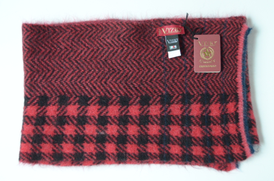 Клетчатый шарф с зигзагом Vizio Италия 8076 S красный