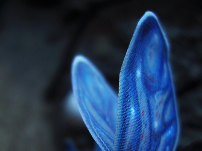 Длинные серьги на дугах "Крылышки феи Небесной Лазури"