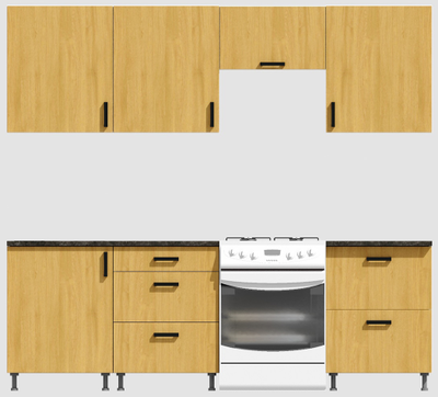 Кухня Эконом 1,8 метра (600х600х600) Цвет: Дуб Сонома/Дуб Сонома