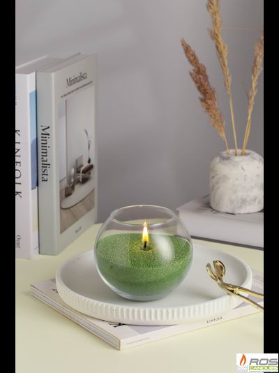 Насыпная свеча "Шар" 12*10 см, цвет "Зелёный"