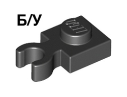 ! Б/У - Plate, Modified 1 x 1 with Open O Clip Thick Vertical Grip, Black (4085d 4550017 4617547 6330189) - Б/У