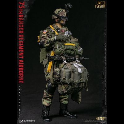Американский десантник с пулеметом (лимитированная версия) - КОЛЛЕКЦИОННАЯ ФИГУРКА 1/6 75th RANGER REGIMENT AIRBORNE SAW GUNNER LIMITED VER (78094F) - DAMTOYS