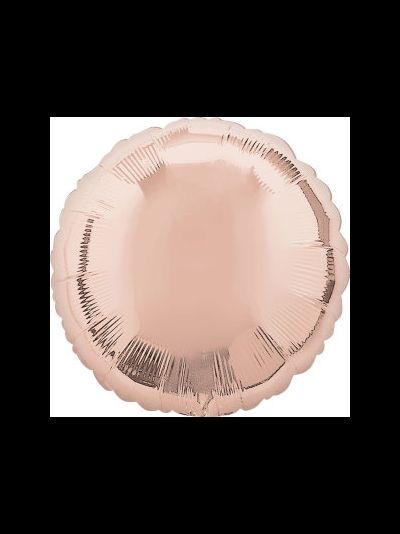 Шар фольгированный с гелием круг "Розовое золото" 45см