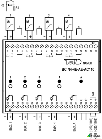 Блок сопряжения NAMUR BC N4-4E-AE-AC110