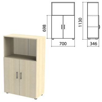 Шкаф полузакрытый "Канц", 700х350х1130 мм, цвет дуб молочный