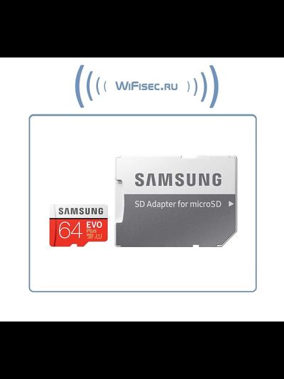Карта памяти microSDXC UHS-I U1 SAMSUNG EVO PLUS 64 ГБ, Class 10, MB-MC64HA/RU + адаптер (100/20)