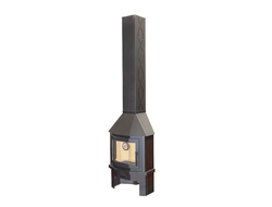 Камин Мюнхен пристенно угловой компакт графит / черный, Экокамин (Россия)