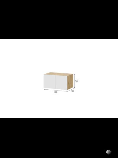 Абрау Шкаф двухстворчатый с ящиками и антресолью Дуб золотой/Белый