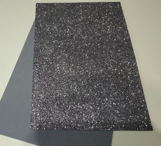 Глиттерный фоамиран, цвет темное серебро, 20*30 см, толщина 2 мм