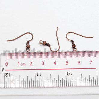 швензы с шариком 19x18 мм, цвет-медь, 10 пар/уп